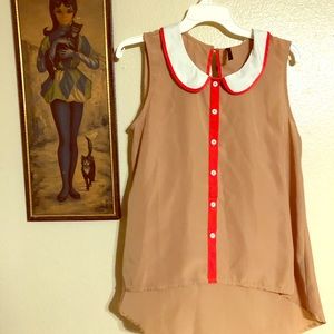 Peter Pan collar pinup vintage top